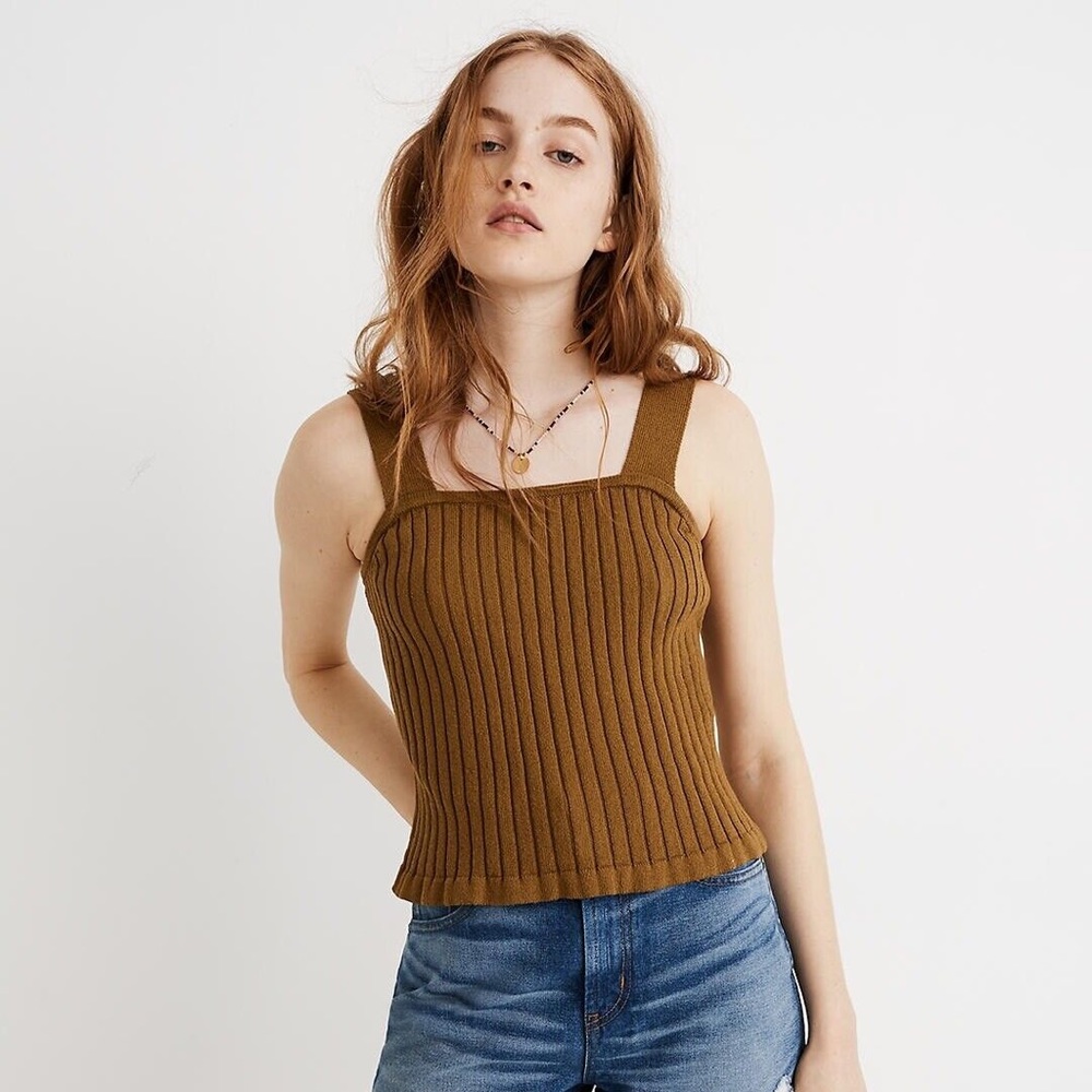 LAST CHANCE🚨 MADEWELL olive green knit tank